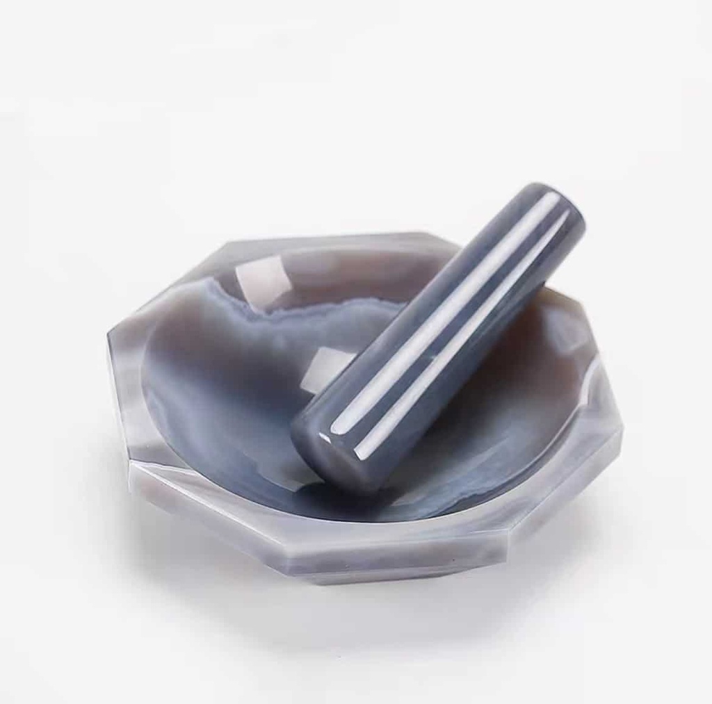Natural Agate Mortar And Pestle